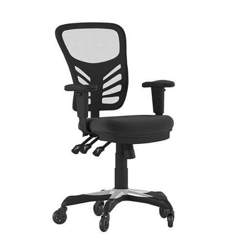 Rent to own Alamont Home - Mid-Back Ergonomic Multifunction Mesh Chair with Polyurethane Wheels - Black