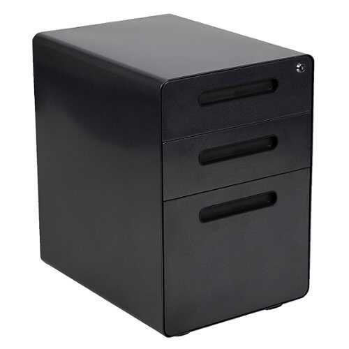 Rent to own Alamont Home - Wren Modern Steel 3-Drawer Filing Cabinet - Black