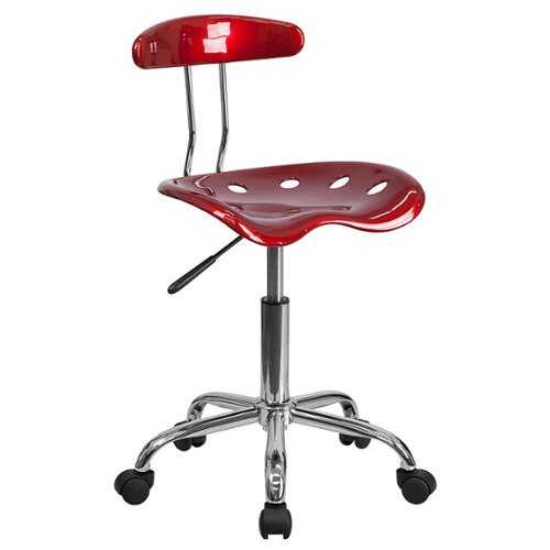 Rent to own Alamont Home - Elliott Contemporary Plastic Swivel Office Chair - Wine Red