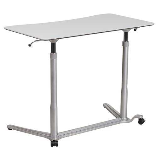 Rent to own Alamont Home - Merritt Rectangle Contemporary Laminate  Sit and Stand Desk - Light Gray