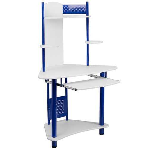 Rent to own Alamont Home - Walker Triangle Contemporary Laminate  Home Office Desk - Blue and White