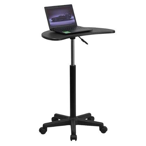 Rent to own Alamont Home - Eve Half-Round Contemporary Laminate  Laptop Desk - Black