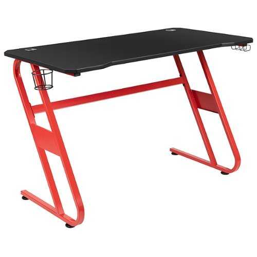 Rent to own Alamont Home - Fisher Rectangle Contemporary Laminate  Gaming Desk - Red