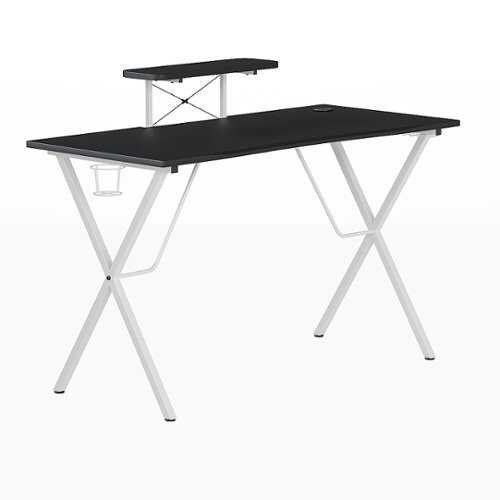 Rent to own Alamont Home - Mallot Rectangle Contemporary Laminate  Gaming Desk - Black/White