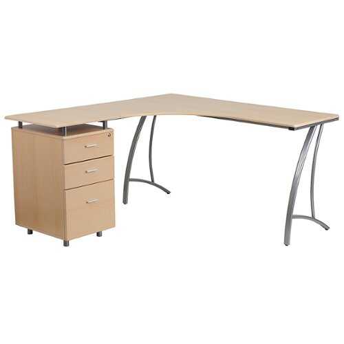 Rent to own Alamont Home - L Contemporary Laminate  Home Office Desk - Beech
