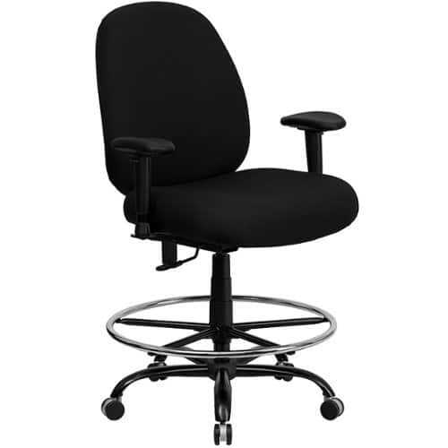 Rent to own Alamont Home - Hercules Contemporary Big & Tall Fabric Chair with Arms - Black