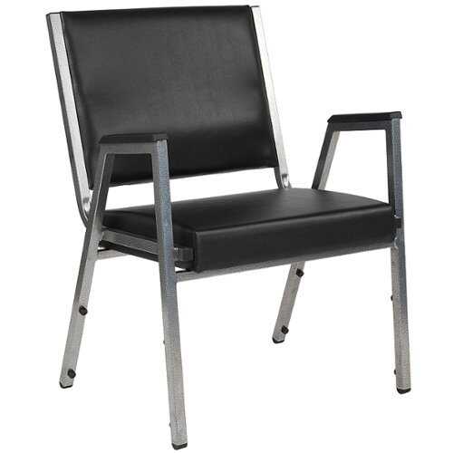 Rent to own Alamont Home - Hercules Contemporary Vinyl Big & Tall Stack Chair - Black Vinyl