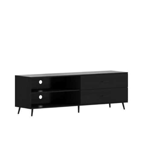 Rent to own Alamont Home - Nelson TV Stand for up to 60" TV's with Adjustable Shelf and Storage Drawers - Black - Black