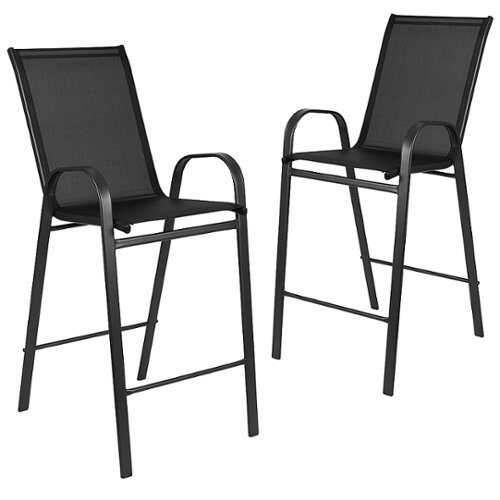 Rent to own Alamont Home - Brazos Modern Fabric Patio Barstool (set of 2) - Black