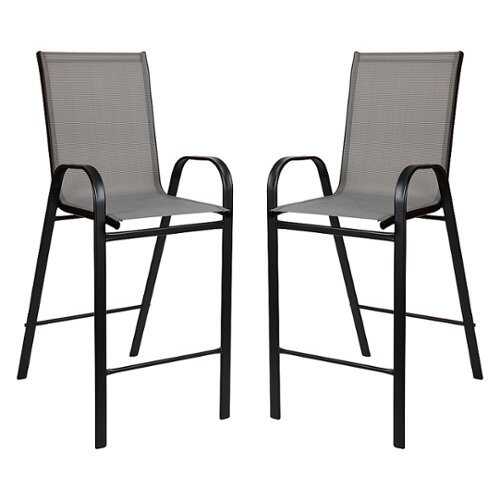 Rent to own Alamont Home - Brazos Modern Fabric Patio Barstool (set of 2) - Gray