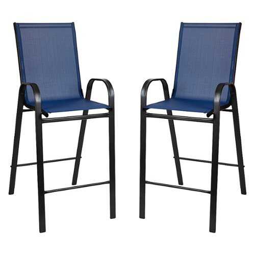 Rent to own Alamont Home - Brazos Modern Fabric Patio Barstool (set of 2) - Navy