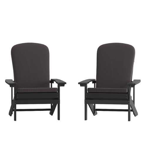 Rent to own Alamont Home - Charlestown Indoor/Outdoor Adirondack Chairs with Cushions - Set of 2 - Slate Gray/Gray