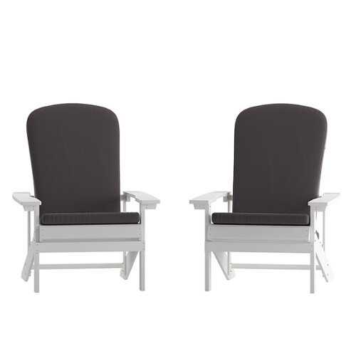 Rent to own Alamont Home - Charlestown Indoor/Outdoor Adirondack Chairs with Cushions - Set of 2 - White/Gray
