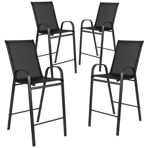 Rent to own Alamont Home - Brazos Modern Fabric Patio Barstool (set of 4) - Black