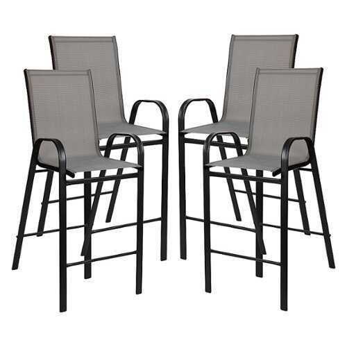 Rent to own Alamont Home - Brazos Modern Fabric Patio Barstool (set of 4) - Gray