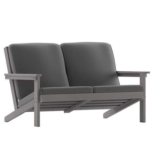 Rent to own Alamont Home - Charlestown All-Weather Poly Resin Adirondack Loveseat & Cushions - Gray