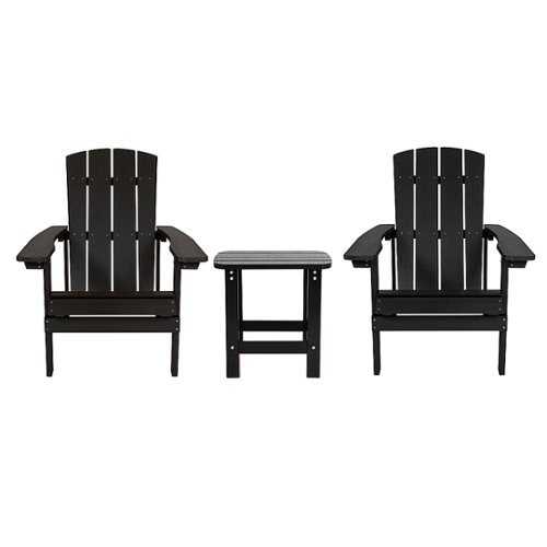 Rent to own Alamont Home - Charlestown Indoor/Outdoor Adirondack Style Side Table and 2 Chair Set in - Black