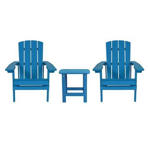 Rent to own Alamont Home - Charlestown Indoor/Outdoor Adirondack Style Side Table and 2 Chair Set - Blue