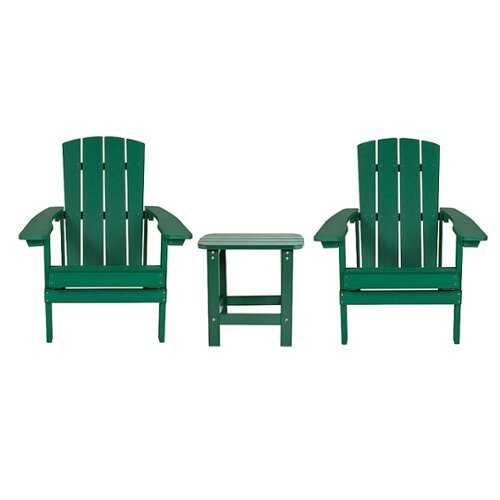 Rent to own Alamont Home - Charlestown Indoor/Outdoor Adirondack Style Side Table and 2 Chair Set in - Green