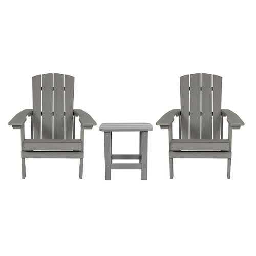 Rent to own Alamont Home - Charlestown Indoor/Outdoor Adirondack Style Side Table and 2 Chair Set - Gray