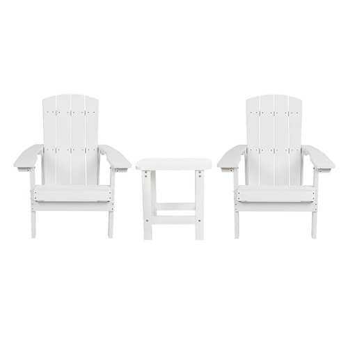 Rent to own Alamont Home - Charlestown Indoor/Outdoor Adirondack Style Side Table and 2 Chair Set in - White