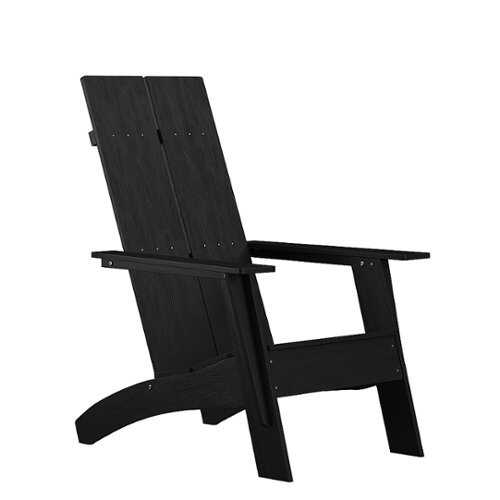 Rent to own Alamont Home - Sawyer Modern Dual Slat Back Indoor/Outdoor Adirondack Style Patio Chair - Black