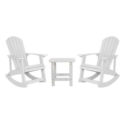 Rent to own Alamont Home - Savannah Outdoor Rectangle Cottage Resin 3 Piece Patio Set - White