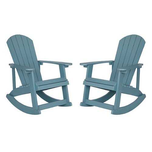 Rent to own Alamont Home - Savannah Adirondack Poly Resin Rocking Chairs for Indoor/Outdoor Use in - 2 Pack - Sea Foam