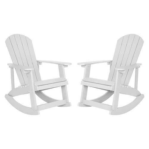 Rent to own Alamont Home - Savannah Adirondack Poly Resin Rocking Chairs for Indoor/Outdoor Use in - 2 Pack - White
