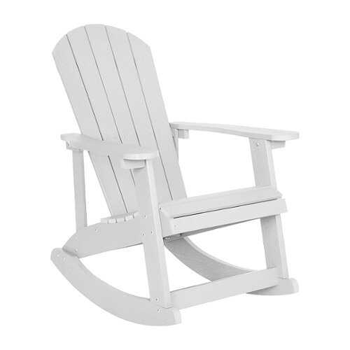 Rent to own Alamont Home - Savannah Adirondack Style Poly Resin Wood Rocking Chair for Indoor/Outdoor Use - White