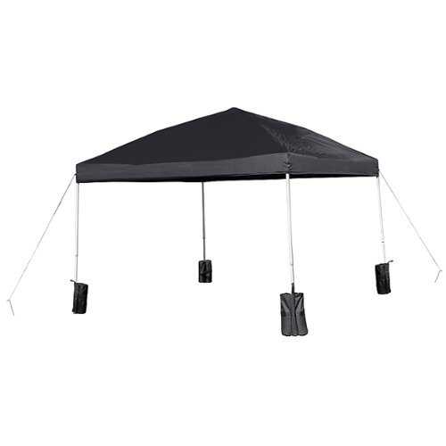 Rent to own Alamont Home - Harris 10'x10' Pop Up Straight Leg Canopy Tent With Sandbags and Wheeled Case - Black