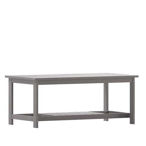 Rent to own Alamont Home - Charlestown Indoor/Outdoor Poly Resin 2-Tier Adirondack Coffee Table - Gray