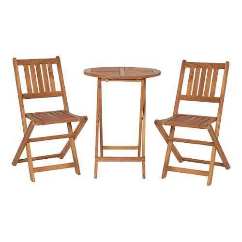 Rent to own Alamont Home - Martindale Indoor/Outdoor Acacia Wood Folding Table and 2 Chair Bistro Set in - Natural