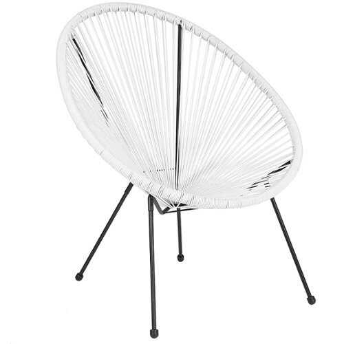 Rent to own Alamont Home - Valencia Oval Comfort Take Ten  Contemporary Bungee Bungee Chair - White