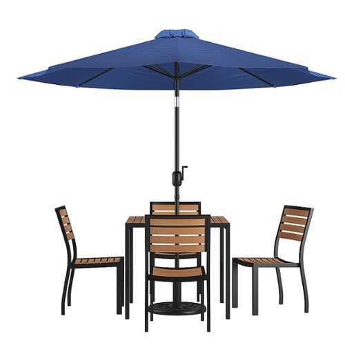 Rent to own Alamont Home - Lark Outdoor Square Modern  7 Piece Patio Set - Navy