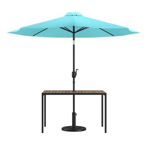 Rent to own Alamont Home - Lark Outdoor Rectangle Modern  3 Piece Patio Set - Teal