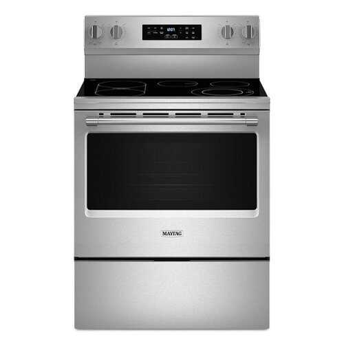 Rent to own Maytag - 5.3 Cu. Ft. Freestanding Single Electric Range with No Preheat Dry and Air Baking - Stainless Steel