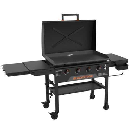 Rent to own Blackstone - Original 36-in. Outdoor Omnivore Griddle with Hood and Folding Shelves - Black
