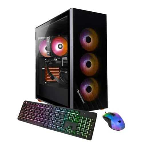 Rent to own iBUYPOWER - Scale Gaming Desktop PC - AMD Ryzen 5 5500- AMD Radeon RX 6400 4GB- 16GB DDR4 RGB RAM - 1TB NVMe SSD - Black