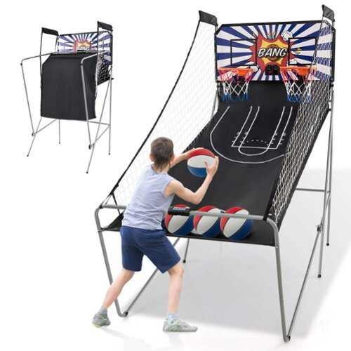 Rent to own Costway - Dual Shot Basketball Arcade Game with 8 Game Modes Arcade Sound Electronic Scoring - White