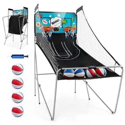 Rent to own Costway - Dual Shot Basketball Arcade Game with 8 Game Modes Electronic Scoring - Green