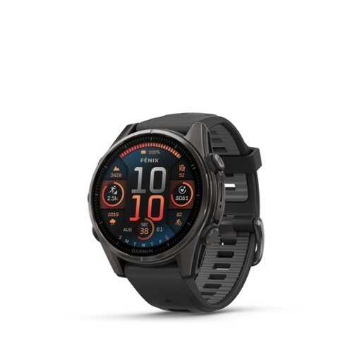 Rent to own Garmin - fēnix 8 AMOLED Sapphire  GPS Smartwatch 43mm Fiber-reinforced polymer - Carbon Gray DLC Titanium