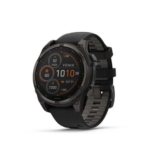 Rent to own Garmin - fēnix 8 Solar Sapphire GPS Smartwatch 47mm Fiber-reinforced polymer - Carbon Gray DLC Titanium