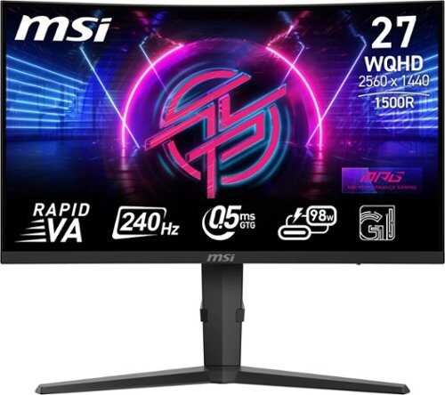 Rent to own MSI - MPG 275CQRXF  27" LCD QHD 240Hz 0.5ms Adaptive Sync Gaming Monitor with HDR 400 (DisplayPort, HDMI,USB) - Metallic Black