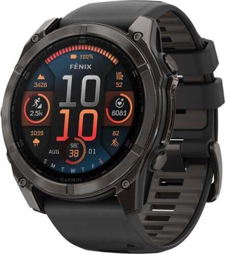 Rent to own Garmin - fēnix 8 AMOLED Sapphire GPS Smartwatch 51mm Fiber-reinforced polymer - Carbon Gray DLC Titanium