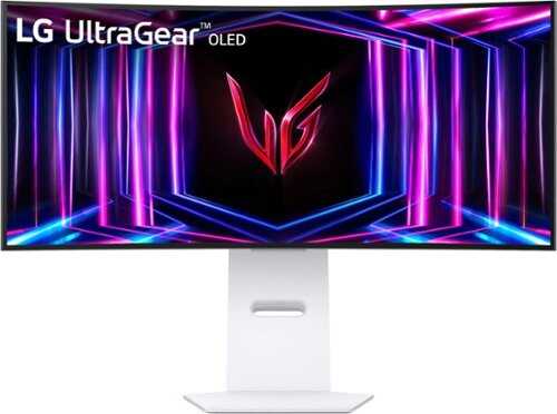 Rent to own LG - UltraGear 34" OLED Curved WQHD 240Hz 0.03ms FreeSync and NVIDIA G-SYNC Compatible Gaming Monitor with HDR400 - White