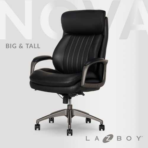 Rent to own La-Z-Boy - Nova Executive Vegan Leather Office Chair with Air Lumbar Technology - Black