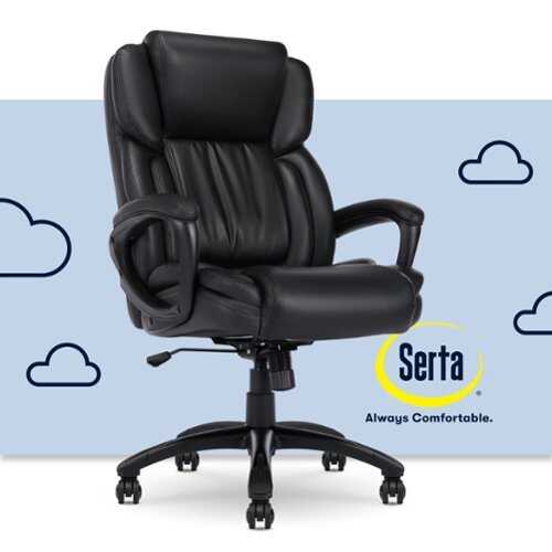 Rent to own Serta - Garret Bonded Leather Executive Office Chair with Premium Cushioning - Space Black