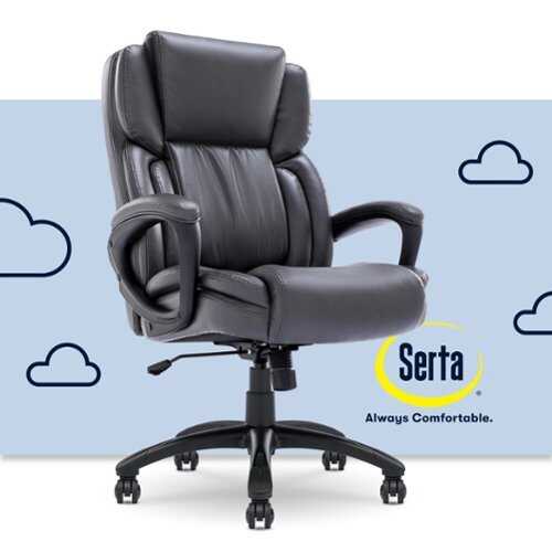 Rent to own Serta - Garret Bonded Leather Executive Office Chair with Premium Cushioning - Space Gray