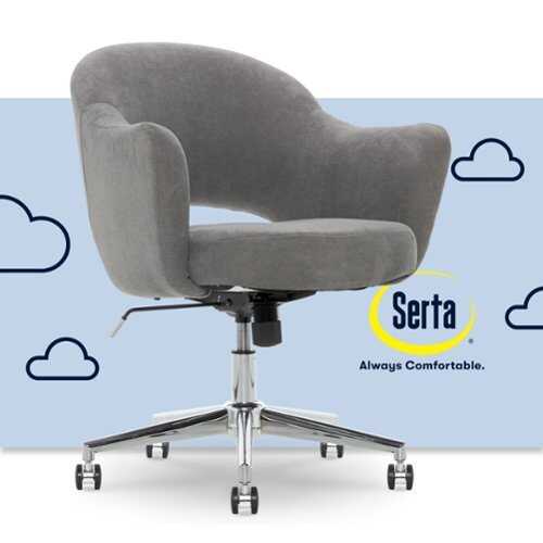 Rent to own Serta - Valetta Upholstered Home Office Chair - Fabric - Gray